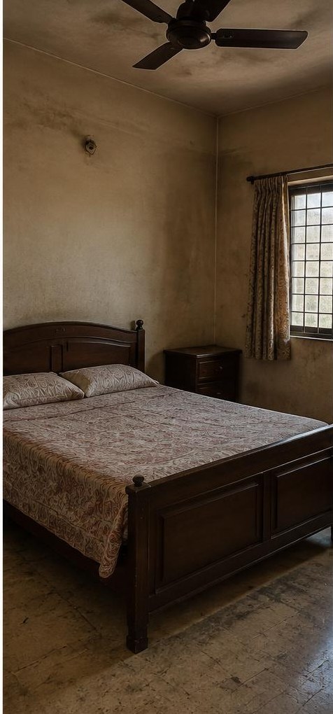 Bedroom transformation before renovation